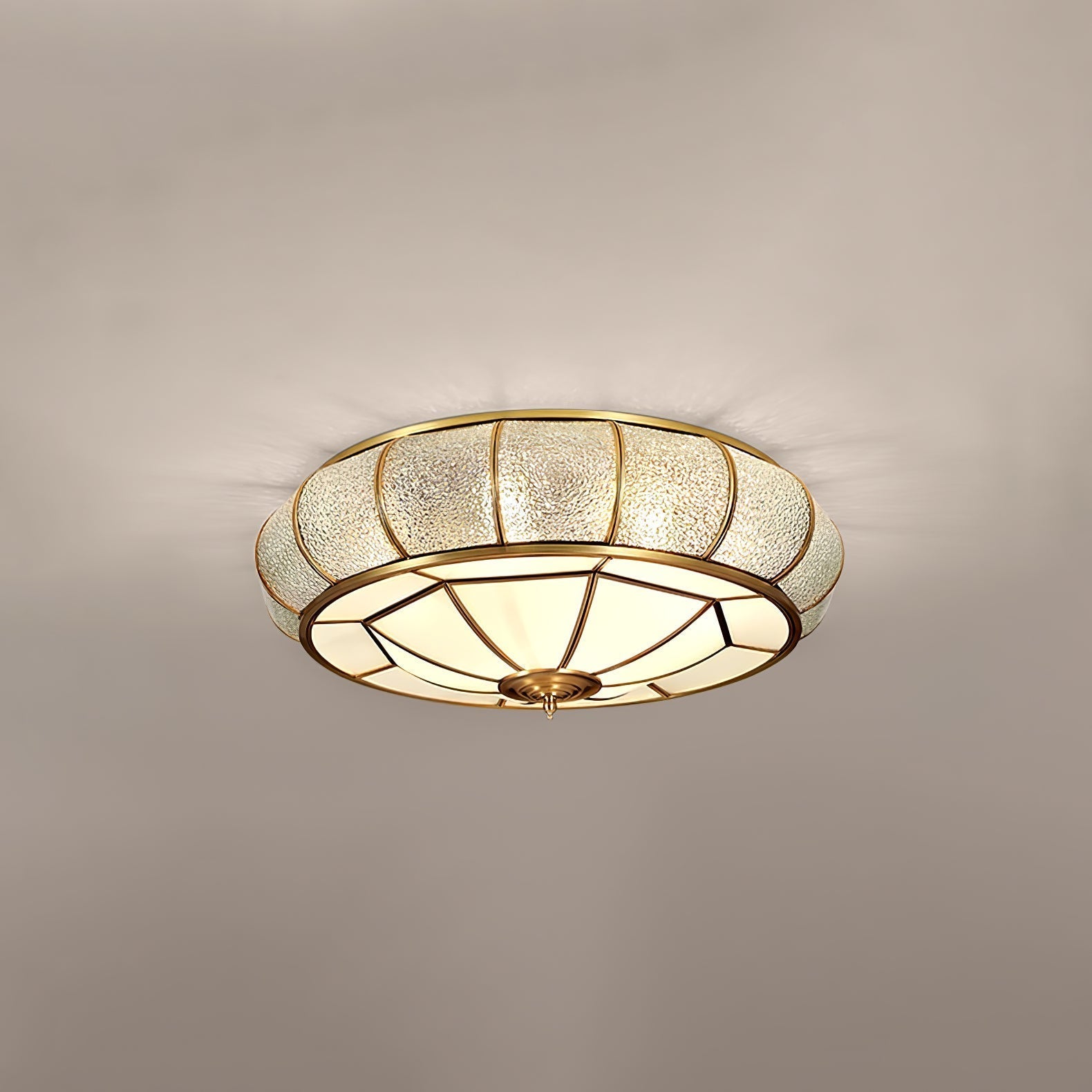 Round Textured Glass Ceiling Light - Lamp Outdoor