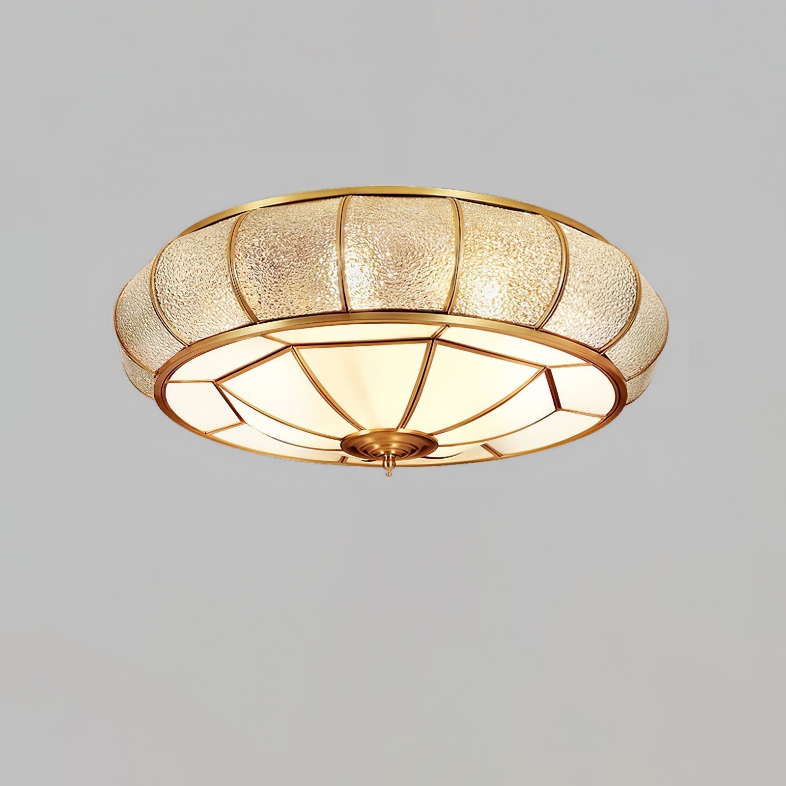 Round Textured Glass Ceiling Light - Lamp Outdoor