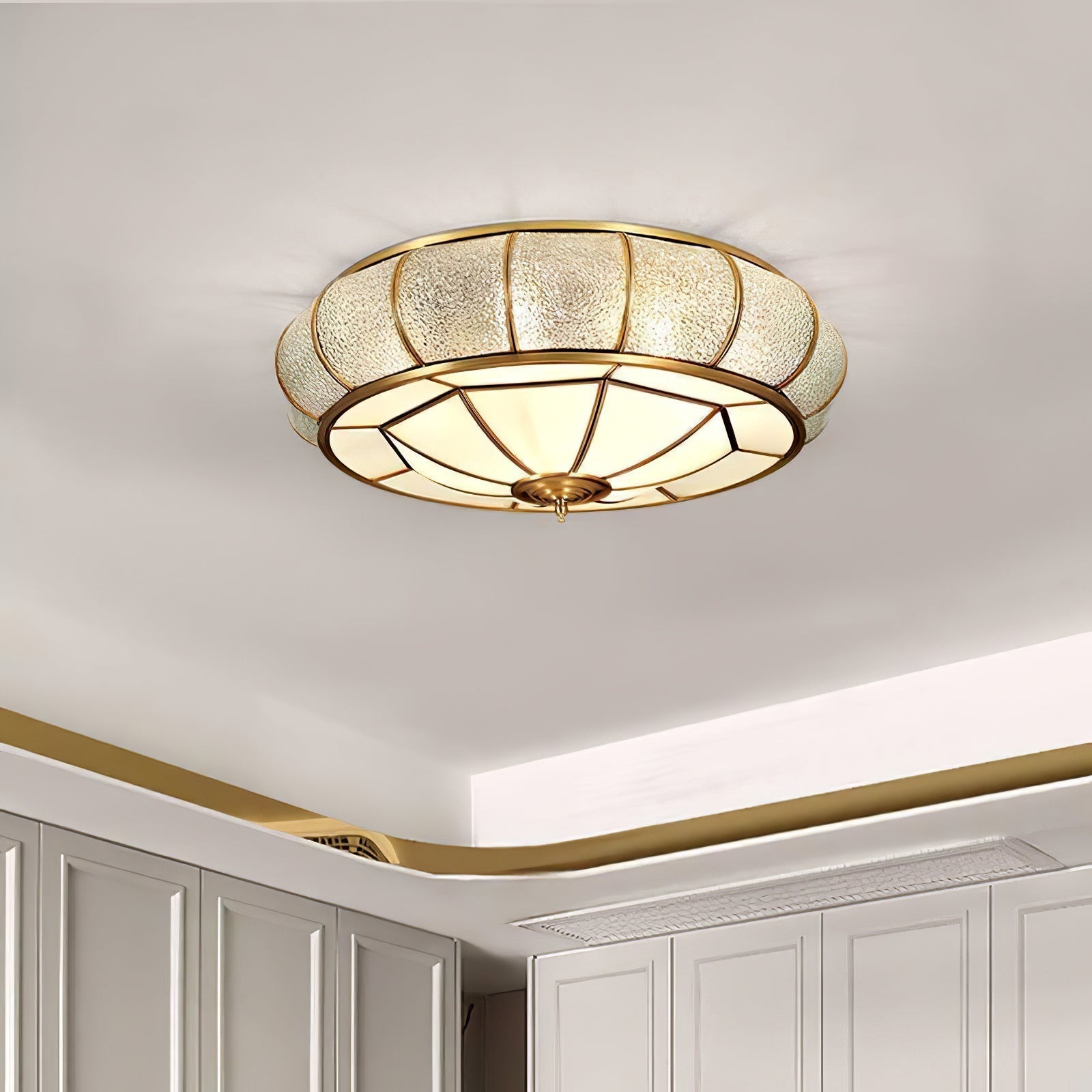 Round Textured Glass Ceiling Light - Lamp Outdoor