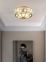 Round Textured Glass Ceiling Light - Lamp Outdoor