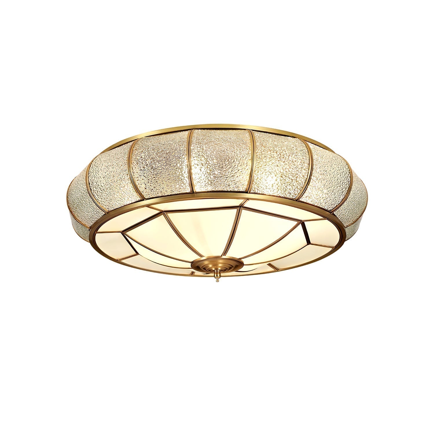 Round Textured Glass Ceiling Light - Lamp Outdoor