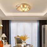 Round Textured Glass Ceiling Light - Lamp Outdoor