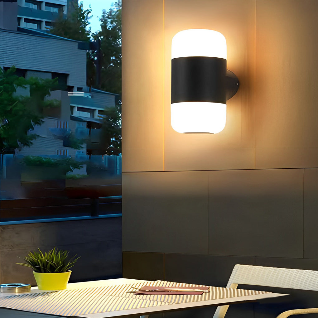 Round Up and Down Light LED Waterproof Black Modern Outdoor Wall Lamp - Lamp Outdoor