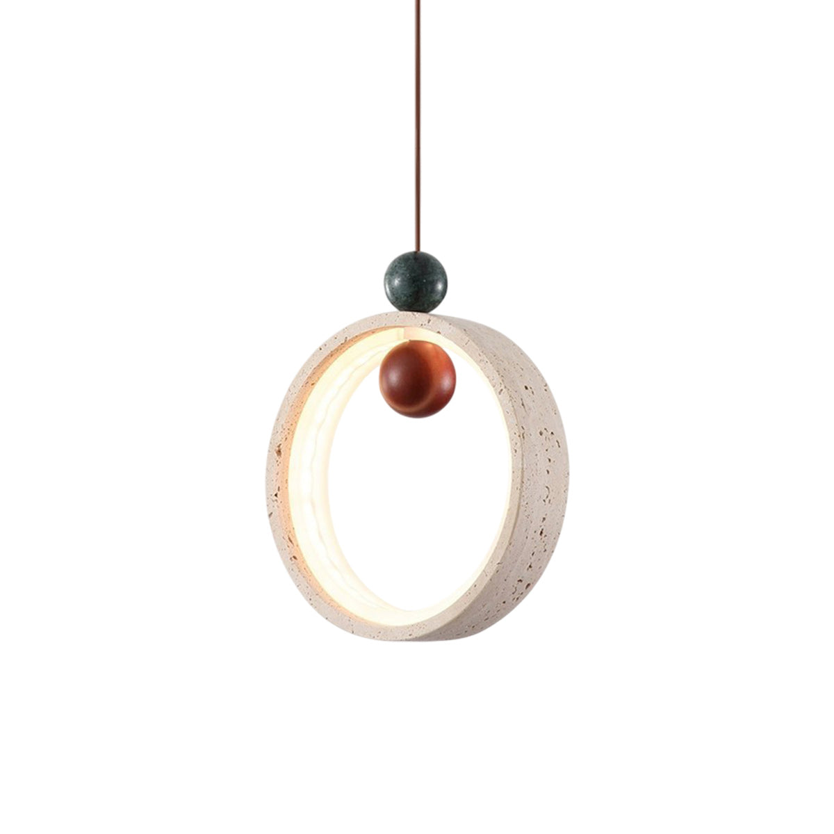 Runde Wabi-Sabi Travertine Pendant Light