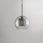Hessa Contemporary Golden Pendant Light, Glass, Globe/Cylindric - Lamp Outdoor