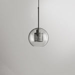 Hessa Contemporary Golden Pendant Light, Glass, Globe/Cylindric - Lamp Outdoor