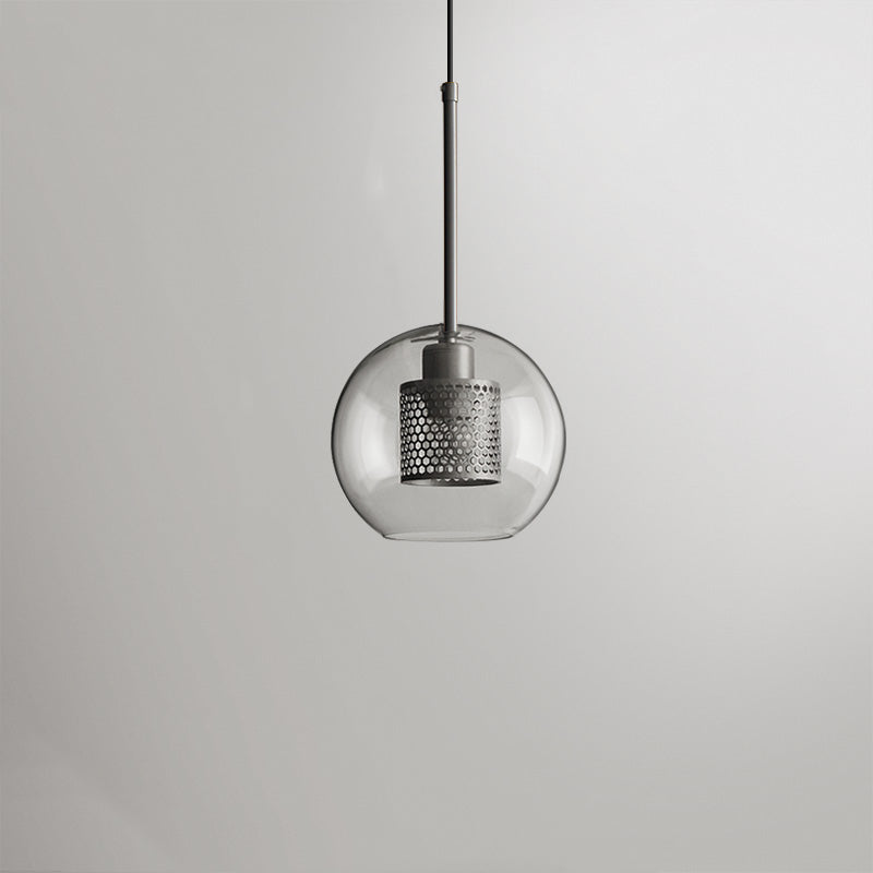 Hessa Contemporary Golden Pendant Light, Glass, Globe/Cylindric - Lamp Outdoor