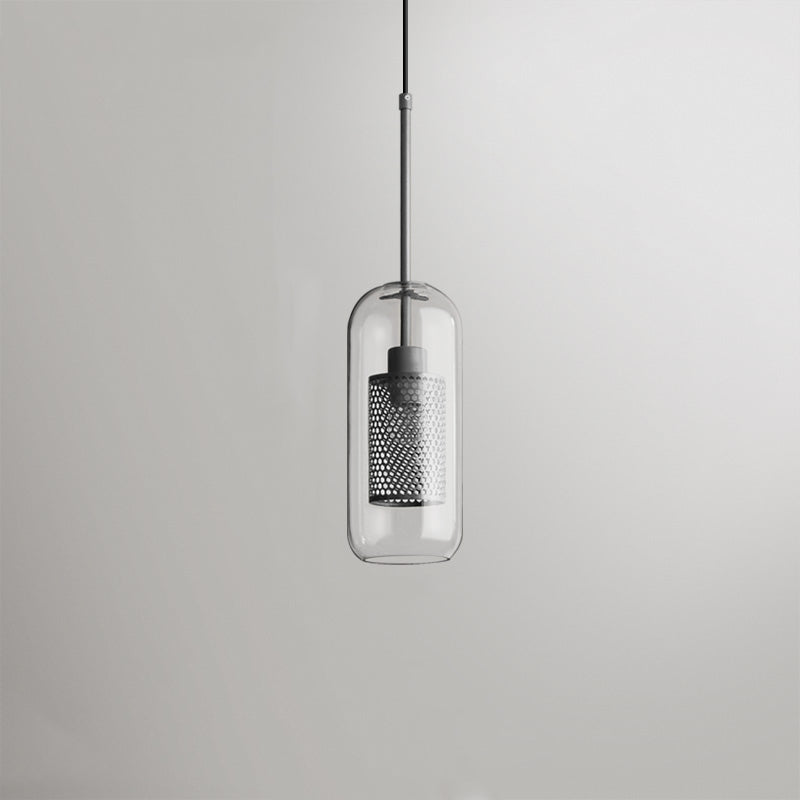 Hessa Contemporary Golden Pendant Light, Glass, Globe/Cylindric - Lamp Outdoor