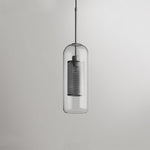 Hessa Contemporary Golden Pendant Light, Glass, Globe/Cylindric - Lamp Outdoor