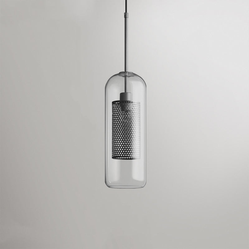 Hessa Contemporary Golden Pendant Light, Glass, Globe/Cylindric - Lamp Outdoor