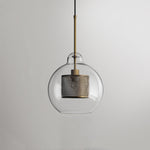 Hessa Contemporary Golden Pendant Light, Glass, Globe/Cylindric - Lamp Outdoor