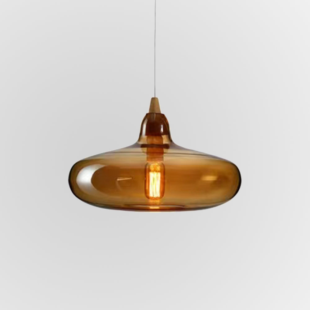 June Amber Glass Pendant Light - Lamp Outdoor