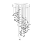 Nephele Crystal Leaf Chandelier - Lamp Outdoor