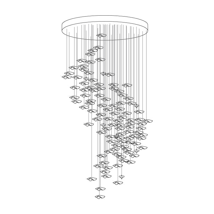 Nephele Crystal Leaf Chandelier - Lamp Outdoor