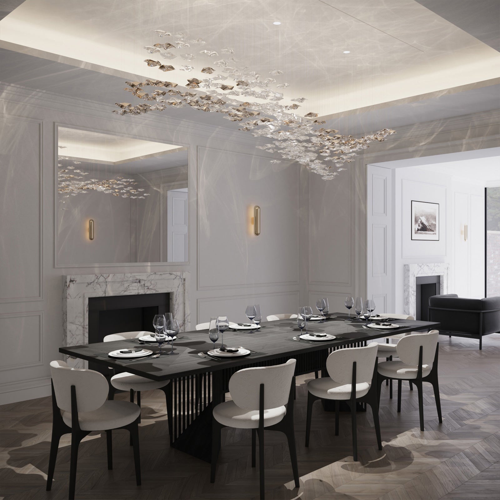 Cezorisra Luxury Brass Linear Chandelier - Lamp Outdoor