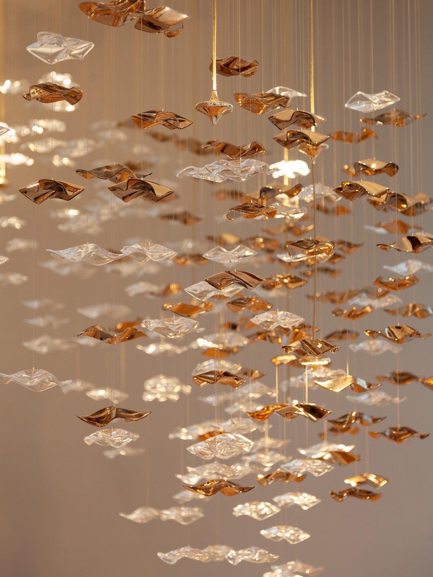 Cezorisra Luxury Brass Linear Chandelier - Lamp Outdoor