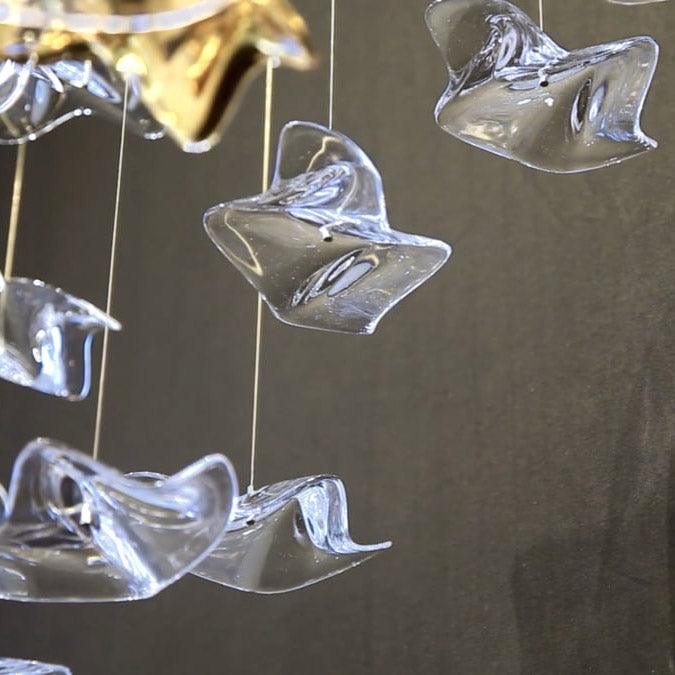 Nephele Crystal Leaf Chandelier - Lamp Outdoor