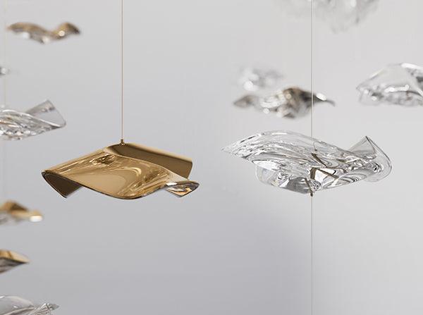 Nephele Crystal Leaf Chandelier - Lamp Outdoor