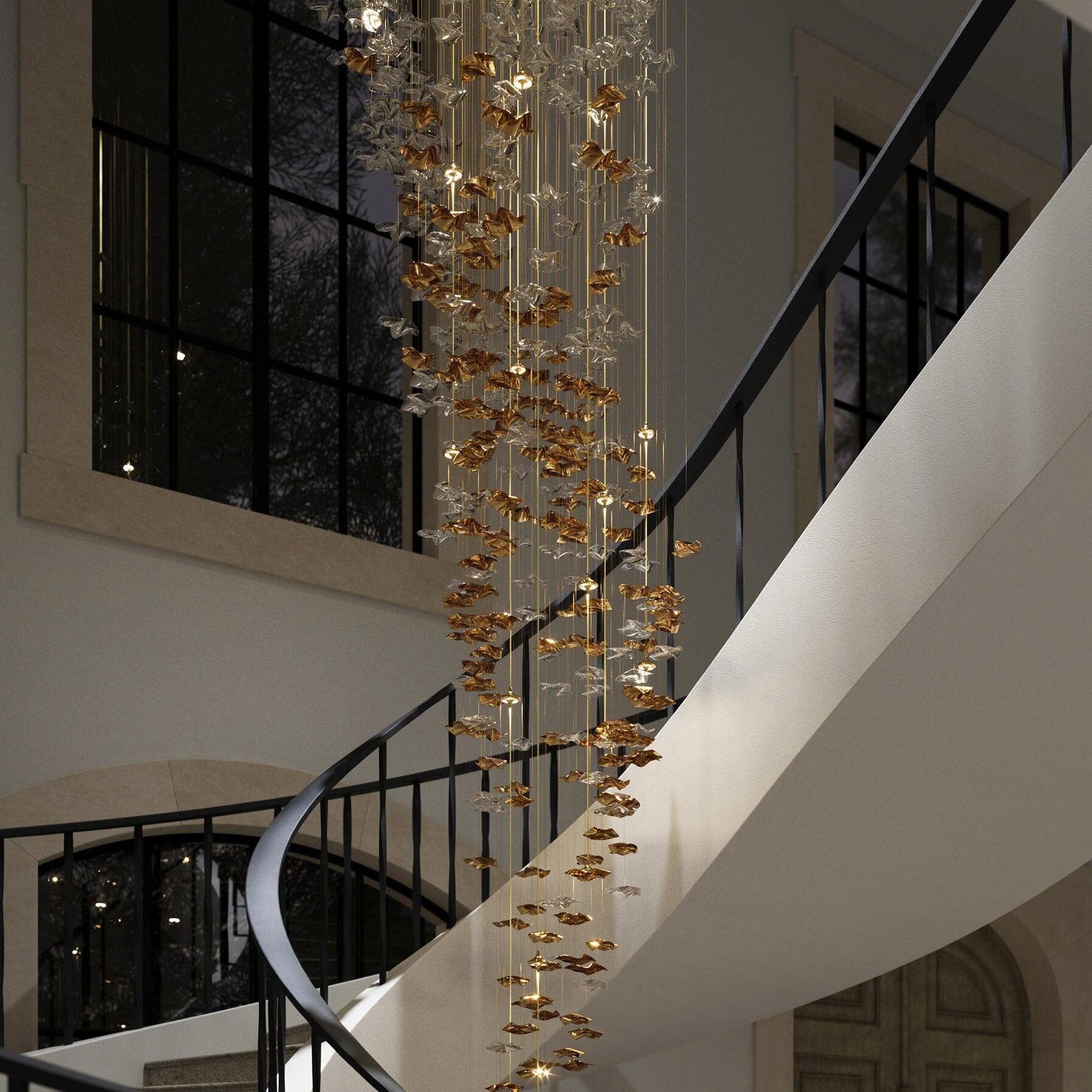 Cezorisra Luxury Brass Linear Chandelier - Lamp Outdoor