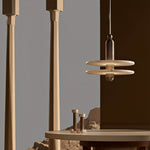 Orion Brushed Brass Alabaster Pendant Light - Lamp Outdoor