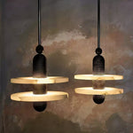 Orion Brushed Brass Alabaster Pendant Light - Lamp Outdoor