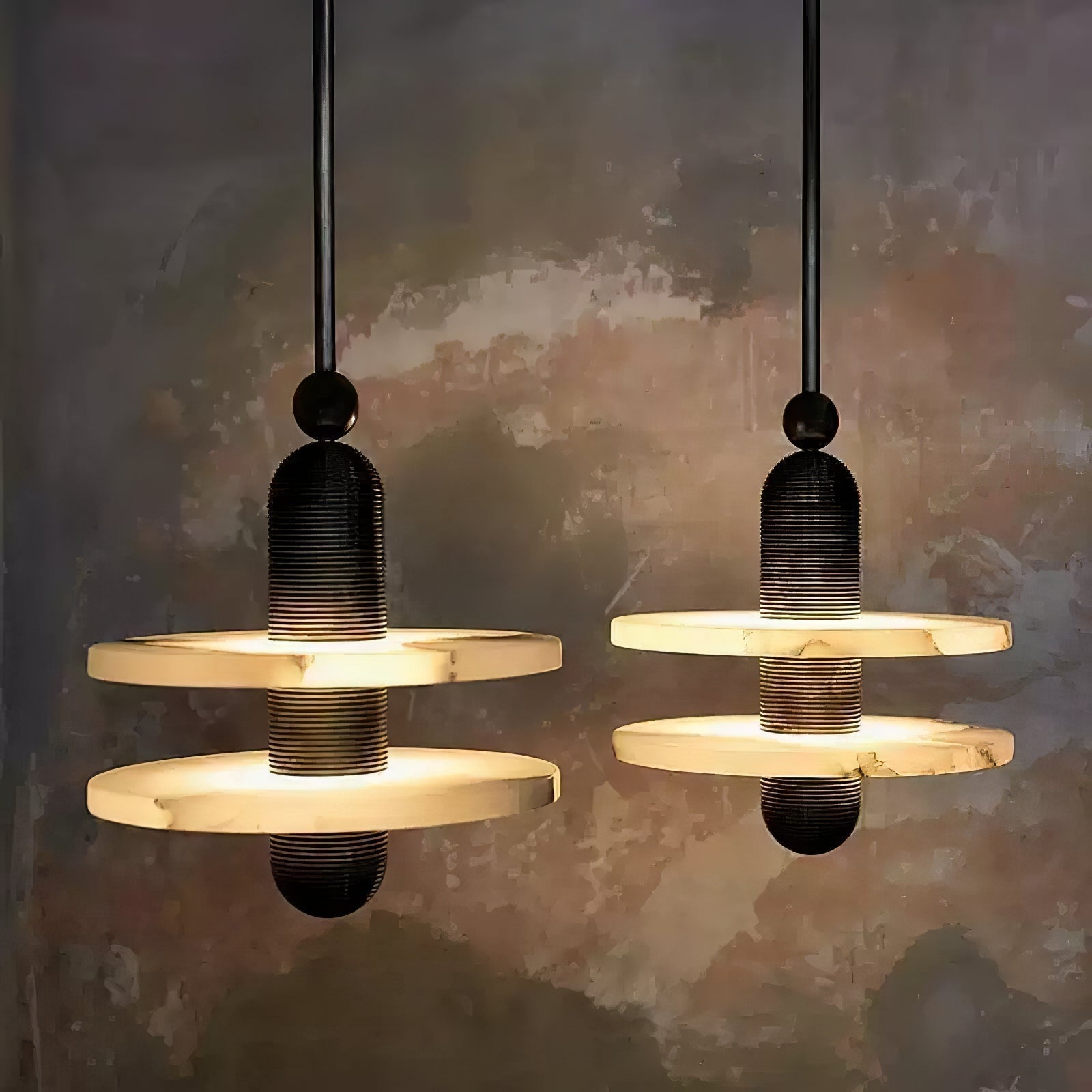 Orion Brushed Brass Alabaster Pendant Light - Lamp Outdoor