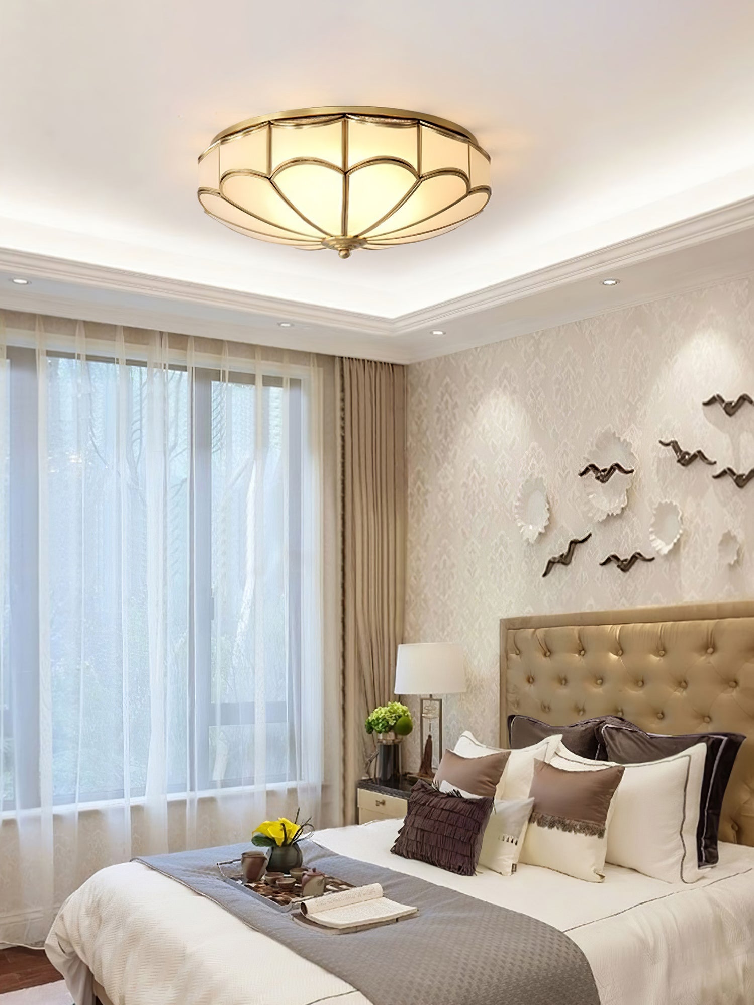 Scalloped Flush Ceiling Light - Lamp Outdoor