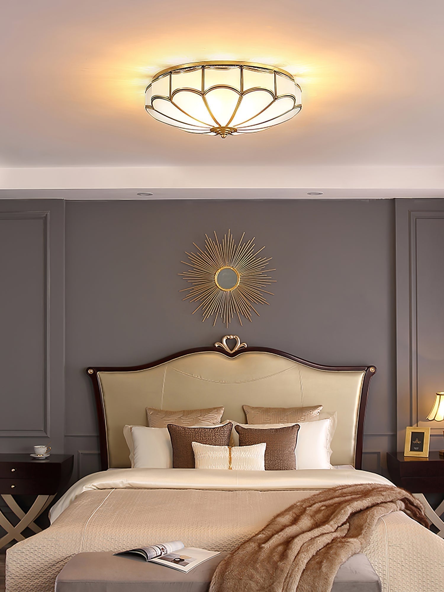 Scalloped Flush Ceiling Light - Lamp Outdoor