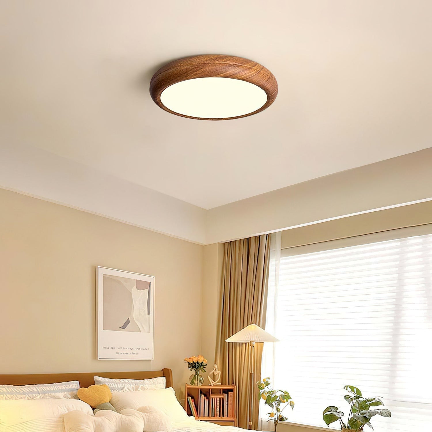 Scandiven Farmhouse Walnut Wood Ceiling Light
