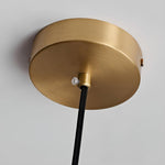 Solara Pendant Lamp Opal Glass Ribbed Bell Brass Vintage - Letslighting