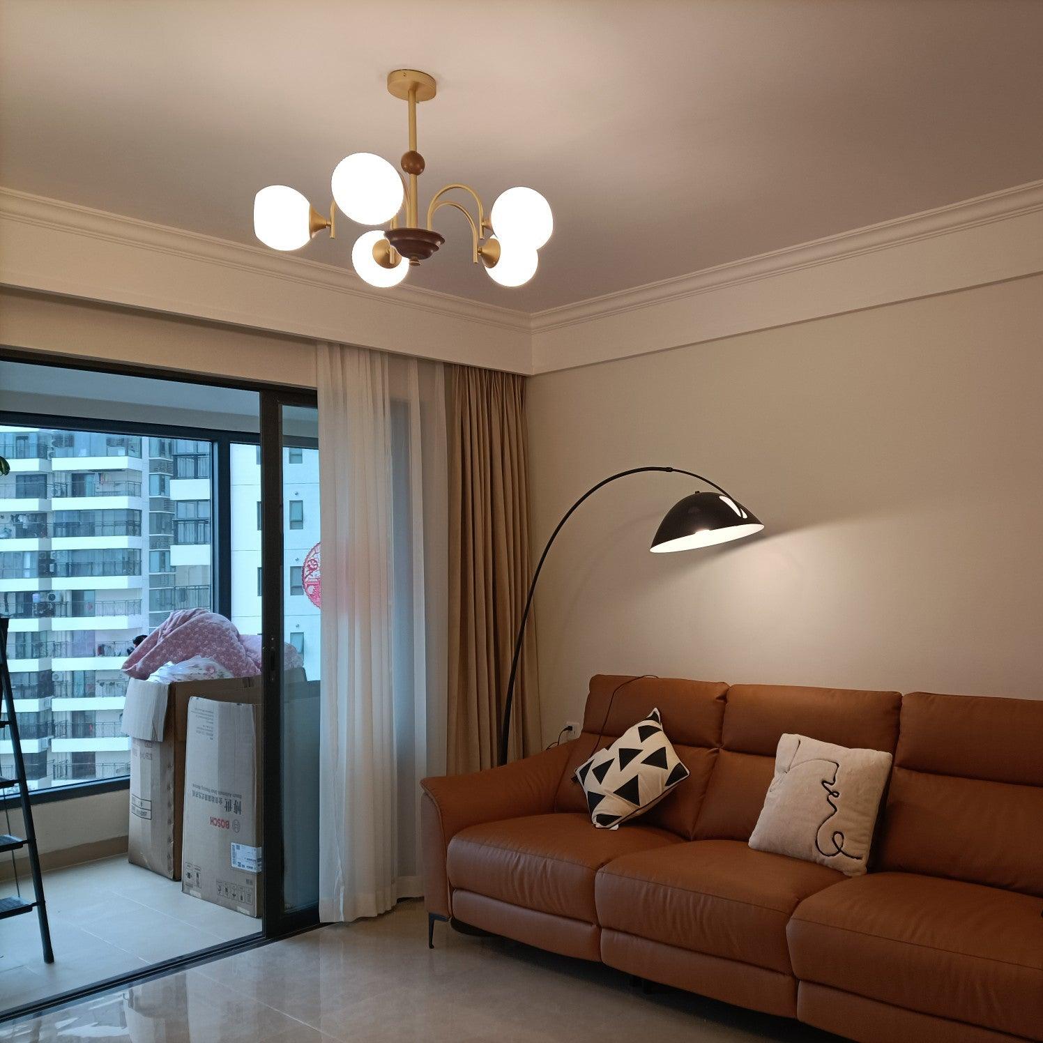 Sculptural Glass Ribbed Chandelier - Lamp Outdoor