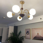 Sculptural Glass Ribbed Chandelier - Lamp Outdoor