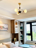 Sculptural Glass Ribbed Chandelier - Lamp Outdoor