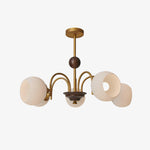 Sculptural Glass Ribbed Chandelier - Lamp Outdoor