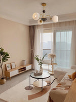 Sculptural Glass Ribbed Chandelier - Lamp Outdoor
