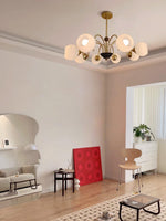 Sculptural Glass Ribbed Chandelier - Lamp Outdoor
