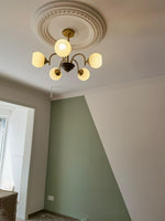 Sculptural Glass Ribbed Chandelier - Lamp Outdoor