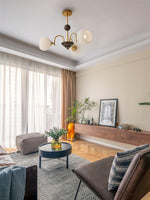 Sculptural Glass Ribbed Chandelier - Lamp Outdoor