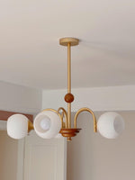 Sculptural Glass Ribbed Chandelier - Lamp Outdoor