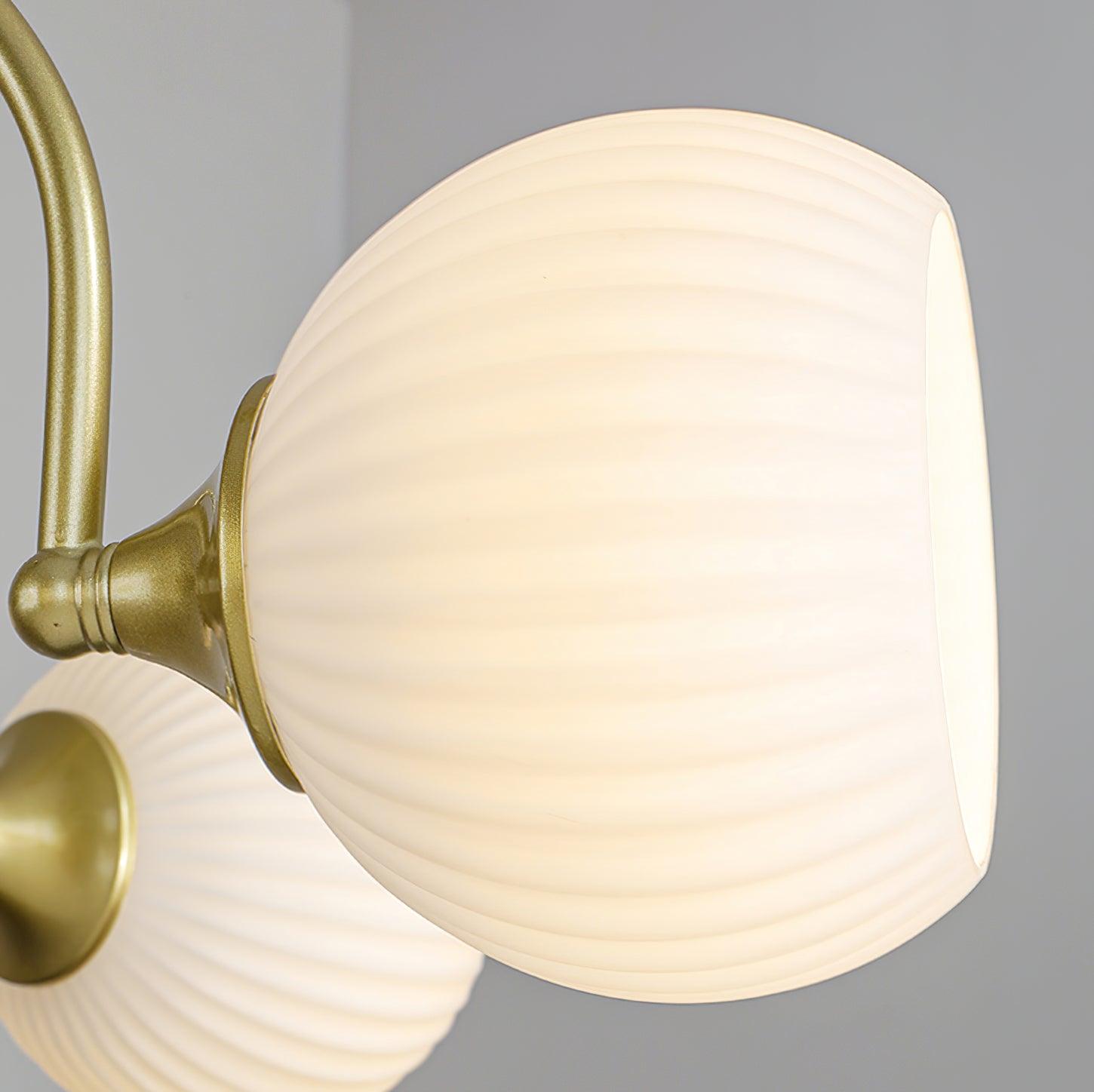 Sculptural Glass Ribbed Chandelier - Lamp Outdoor