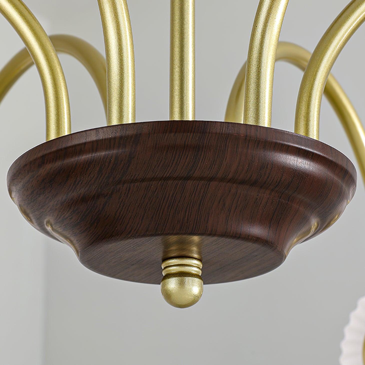 Sculptural Glass Ribbed Chandelier - Lamp Outdoor