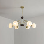 Sculptural Glass Ribbed Chandelier - Lamp Outdoor