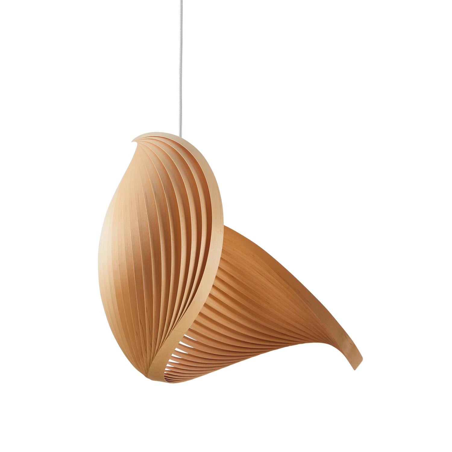Sculptural Modern Wood Pendant Light