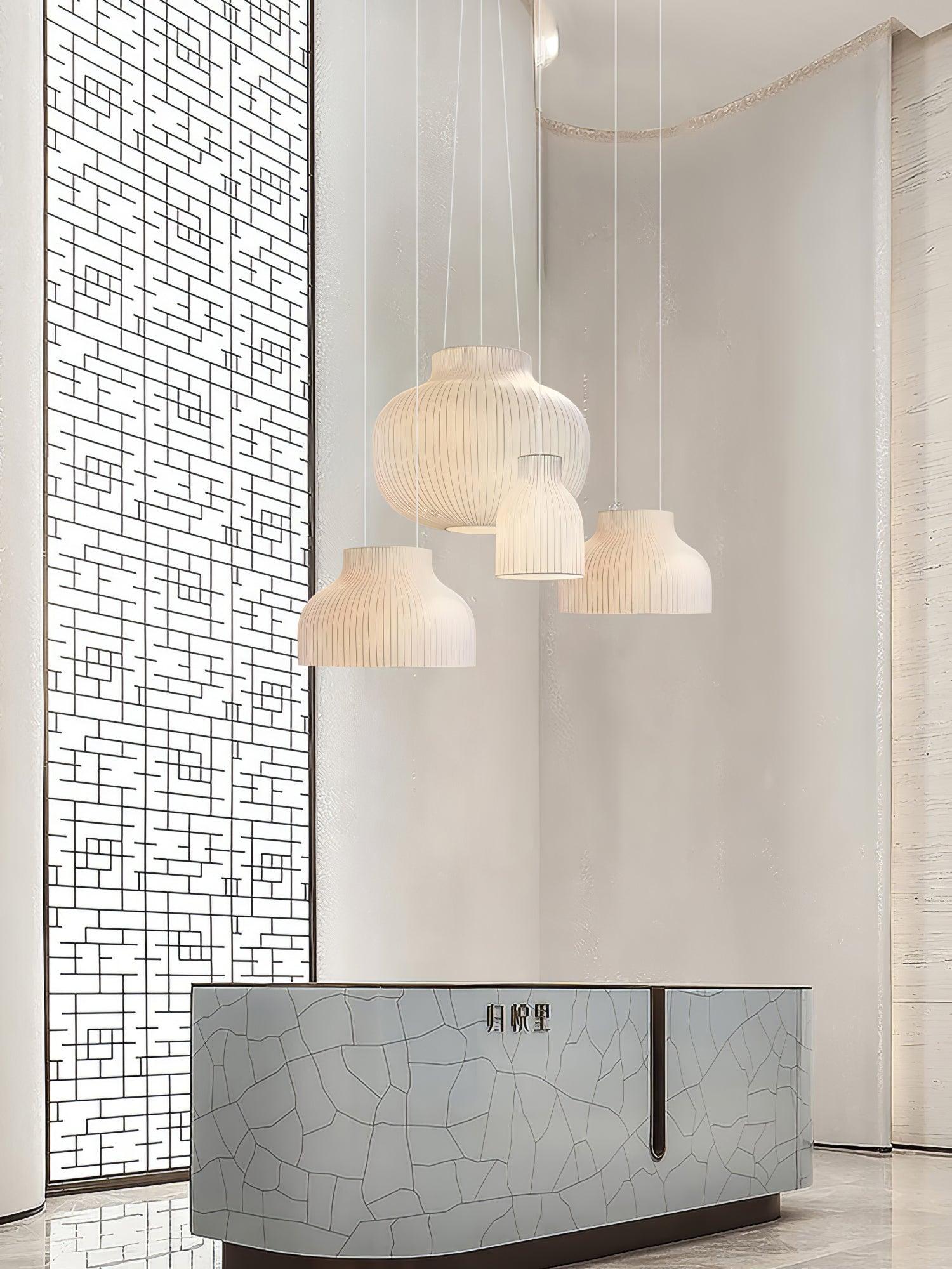 Lumina Silk Ribbed Pendant Light - Lamp Outdoor