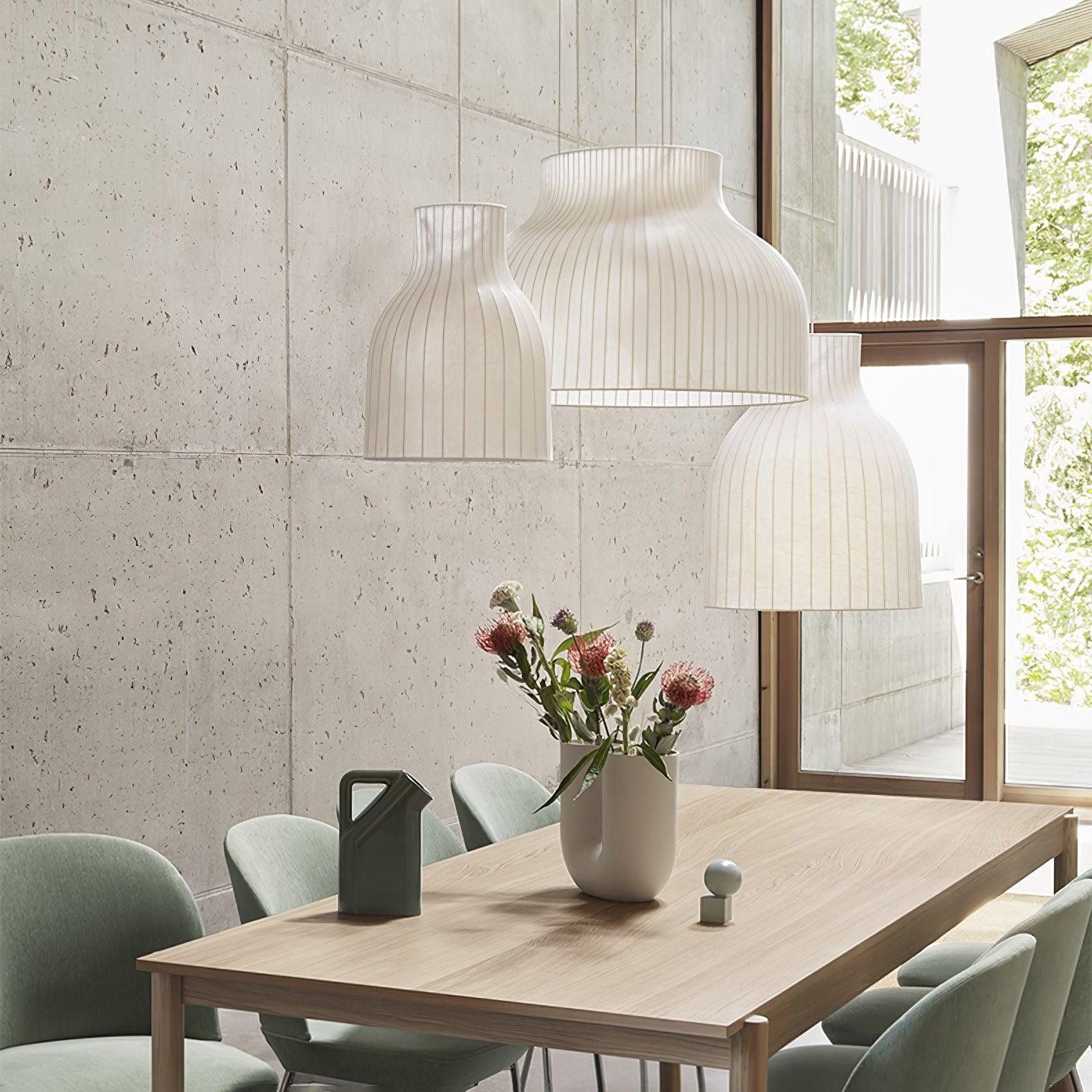 Lumina Silk Ribbed Pendant Light - Lamp Outdoor