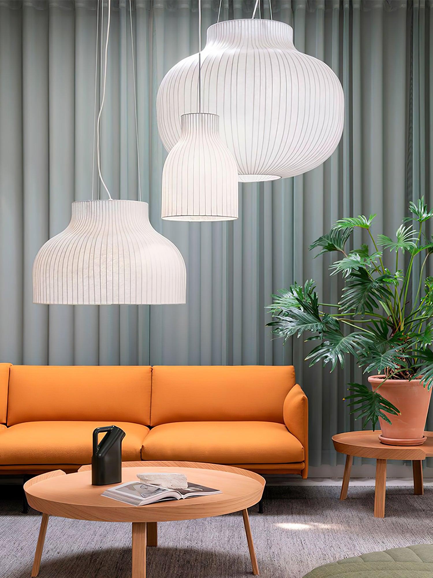 Lumina Silk Ribbed Pendant Light - Lamp Outdoor