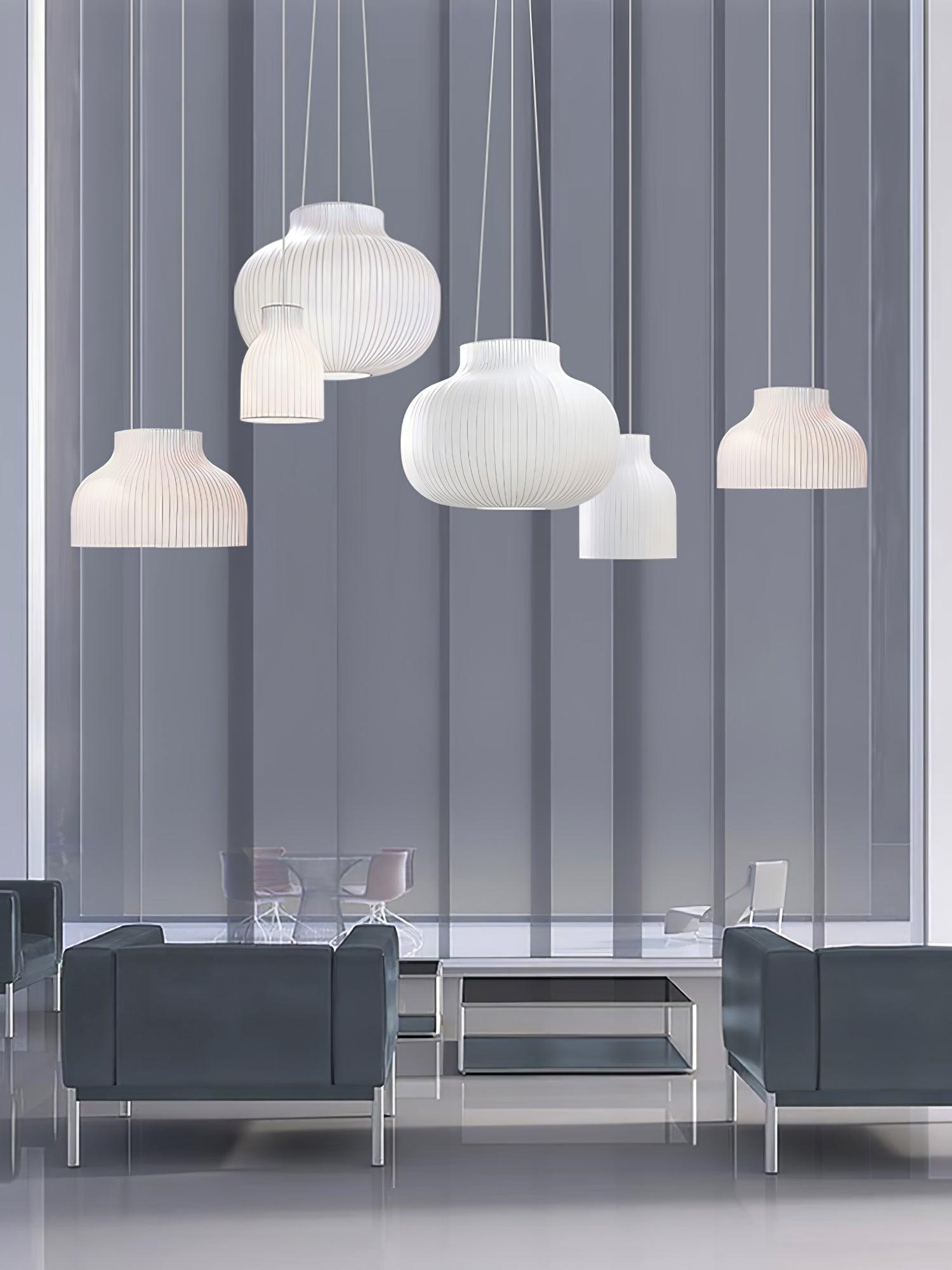 Lumina Silk Ribbed Pendant Light - Lamp Outdoor