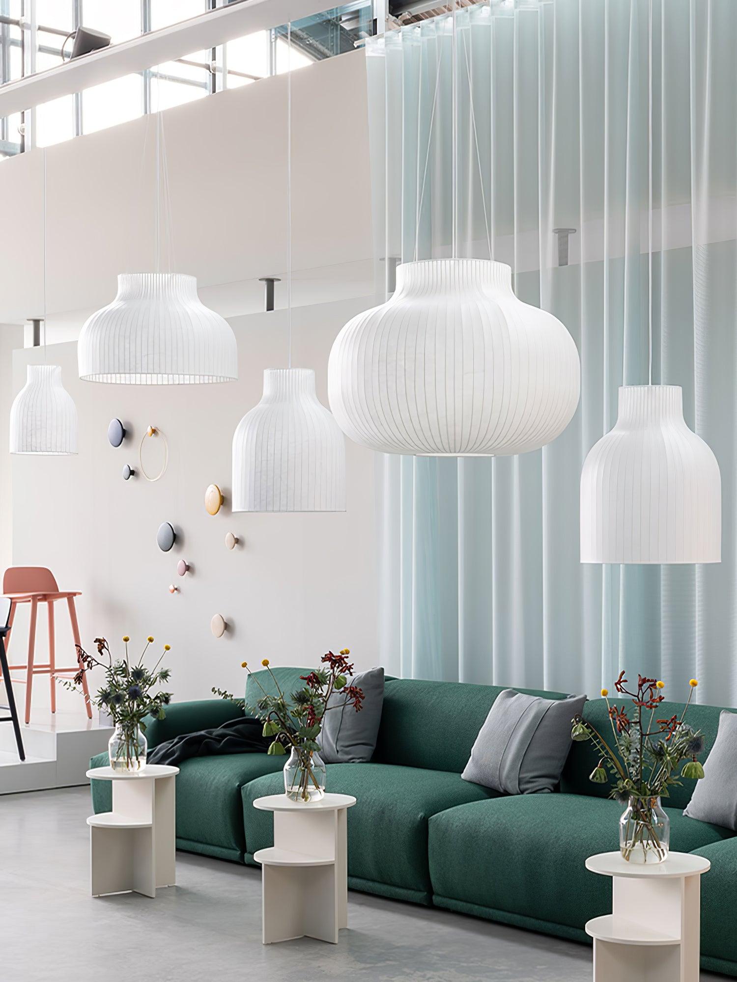 Lumina Silk Ribbed Pendant Light - Lamp Outdoor