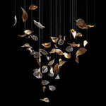 Cesilila Iridescent Metal Leaf Pendant Light - Lamp Outdoor