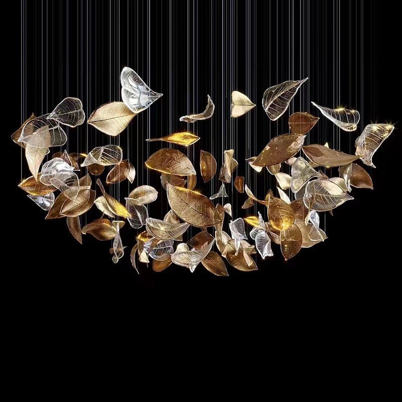 Cesilila Iridescent Metal Leaf Pendant Light - Lamp Outdoor